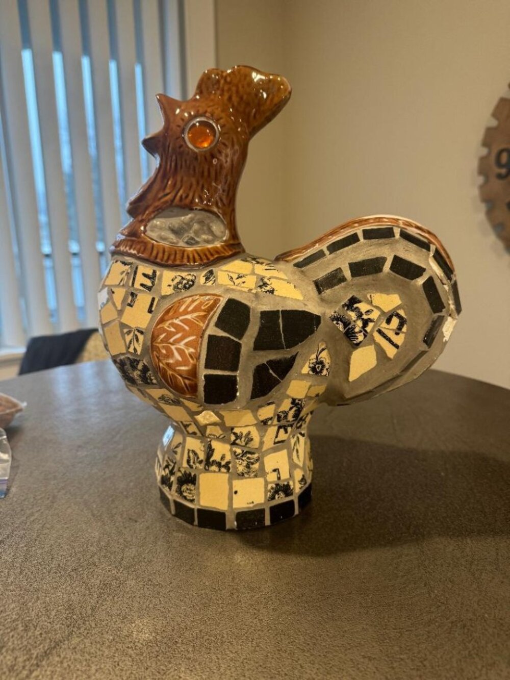 Handcrafted Mosaic Ceramic Rooster – Decorative Folk Art